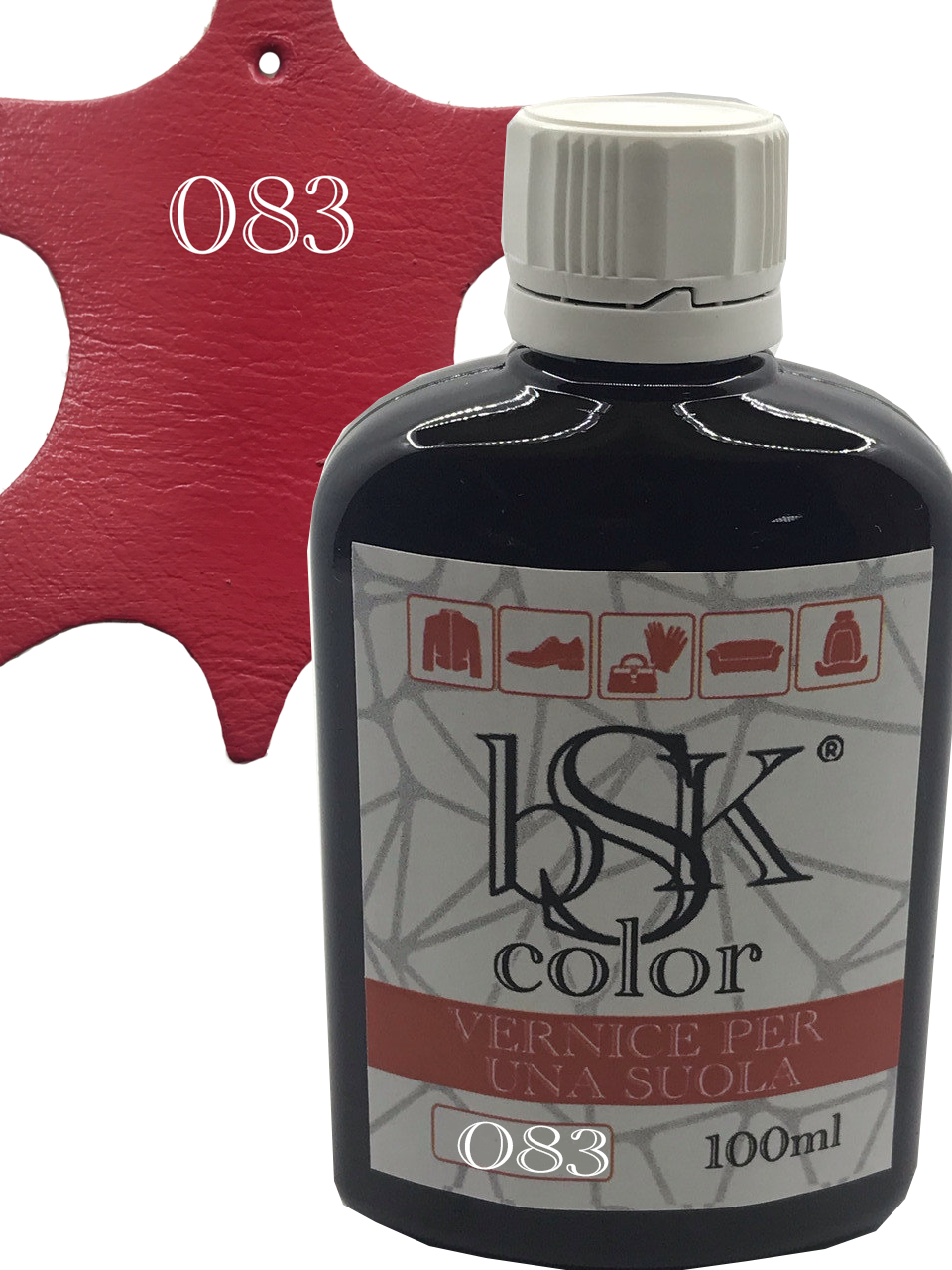 Краска для гладкой кожи “bsk-color” 100ml цвет красная малина: продажа .