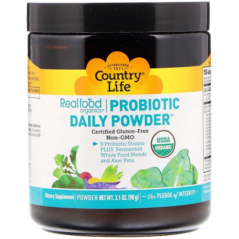 

Пробиотики Country Life, Realfood Organics "Probiotic Daily Powder" в порошке (90 г)