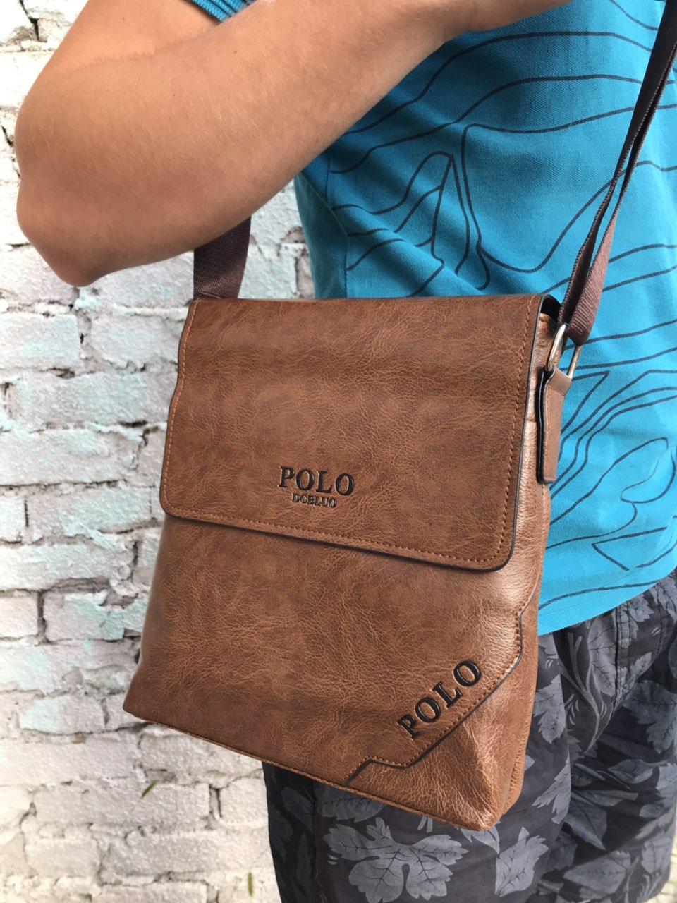 Стильная деловая мужская сумка POLO через плечо лучшего качество!Нет в наличии