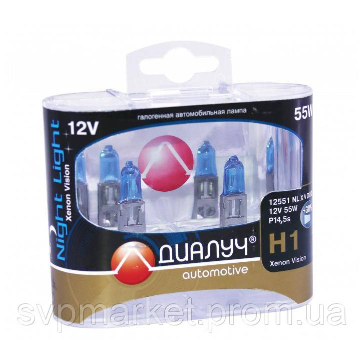 

Лампа автомобильная Н1 12V 55W Диалуч Night light xenon vision комплект