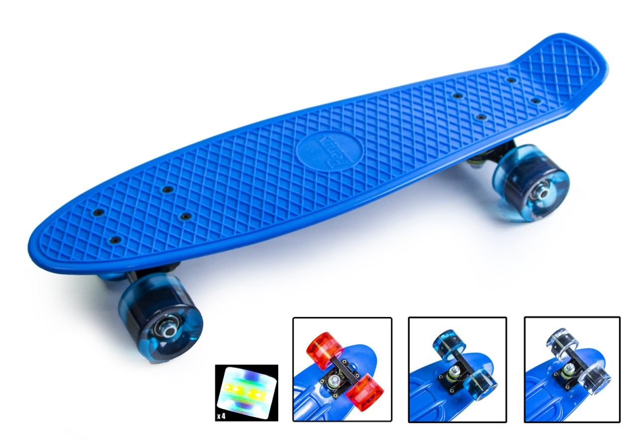 

Пенни борд Penny Board 22Д Синий цвет Светящиеся колеса