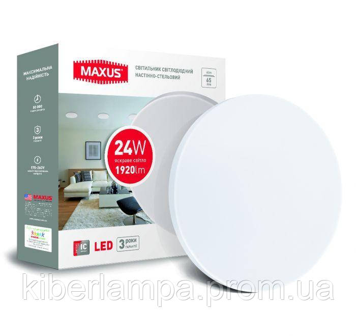 

Светодиодный светильник накладной MAXUS 24W 4100K (тонкий дизайн, IP40) круглый 1-MAX-01-LCL-2441-C