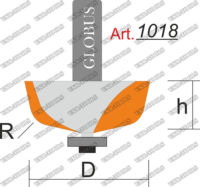 

Фреза Глобус 1018 кромочная калевочная R12 D35 h18 d8