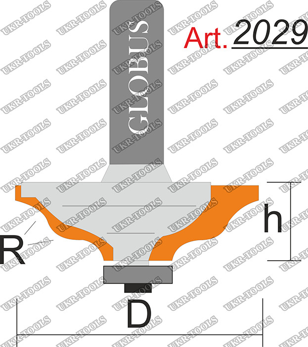 

Globus Фреза Глобус 2029 кромочная фигурная с нижним подшипником R6 D50