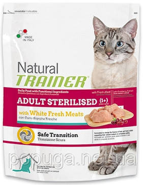 

Корм Trainer Natural ADULT STERILISED With Dry-Cured Ham для кошек с сушеным копченым окороком, 10 кг