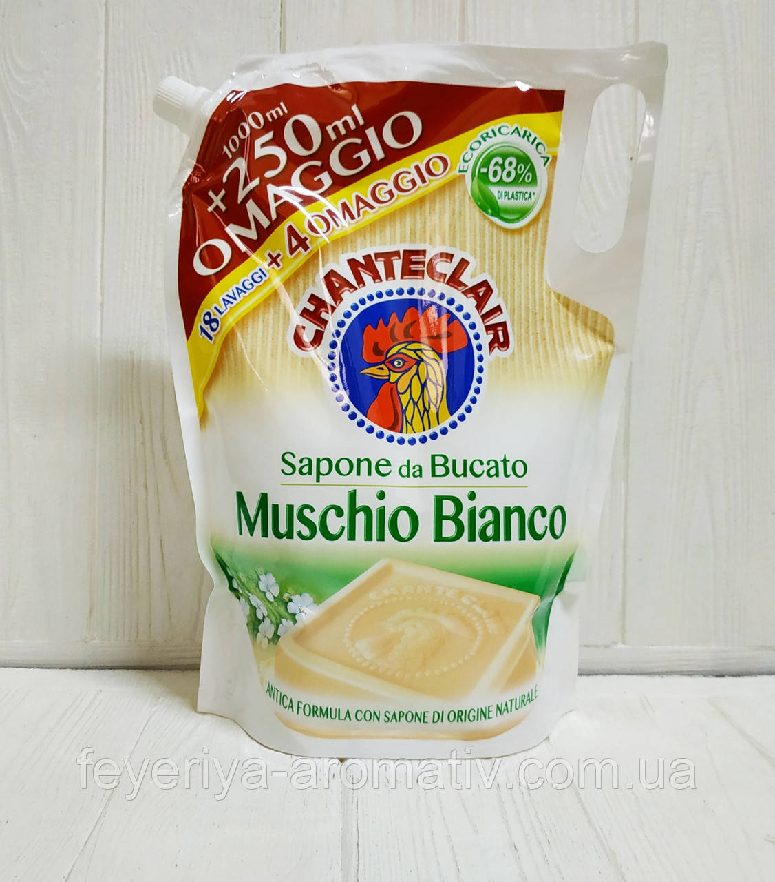 Жидкое мыло для стирки Chante Clair Sapone da Bucato Muschio Bianco, 1.250л (22 стирок) запаска