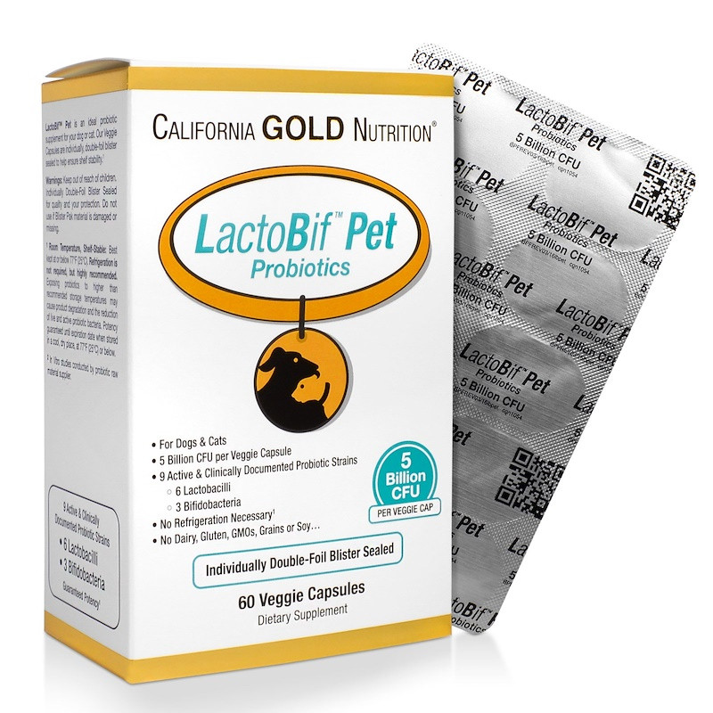 

Пробиотики для котов и собак California GOLD Nutrition "LactoBif Pet" 5 млрд КОЕ (60 капсул)