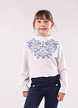 Блузка школьная белая с рисунком-сублимацией для девочки , фото 2