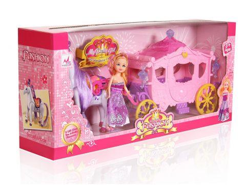 Игровой набор Fashion Карета с куклой и лошадью на батарейках (05012)