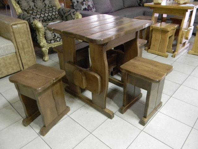 Комплект мебели из массива дерева 750*750 под старину от производителя
