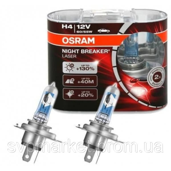 

Лампа галогеновая Н4 Р43 12V 60/55W OSRAM NIGHT BREAKER UNLIMITED к-т