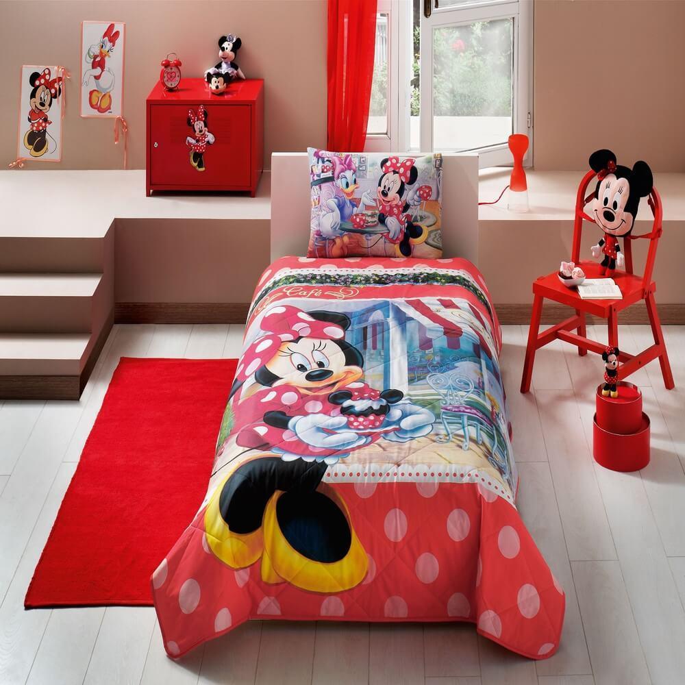 

Стеганное покрывало TAC Disney Minnie Tea Time 160×220см + наволочка