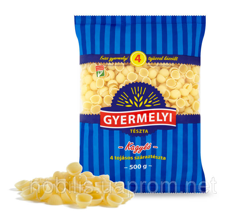 

Упаковка макарон из 4 яиц Gyermelyi Ракушка 24 шт* 500г (5997132506591)