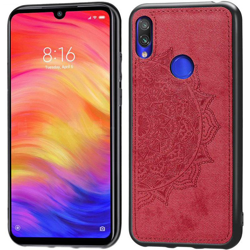 

TPU+Textile чехол Mandala с 3D тиснением для Xiaomi Redmi 7, Красный