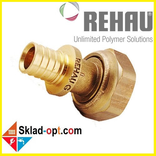 

Переходник Rehau RX Ø32 x 1 с накидной гайкой. 366081-001, Бронза