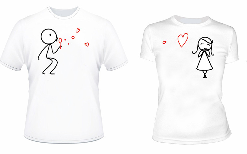 Парные футболки "Влюбленные человечки"