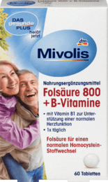 DAS gesunde PLUS Mivolis Folsäure 800 + B-Vitamine фолиевая кислота 800 + витамины В1, В6, В12​  60 шт.