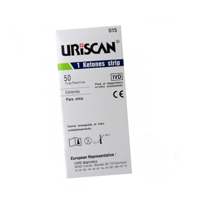 Тест полоски на ацетон в моче, Uriscan 15, 50 штук