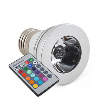 Лампа светодиодная GOXI E27-2T, 16 цветов, E27, 3 Вт + пульт ДУ