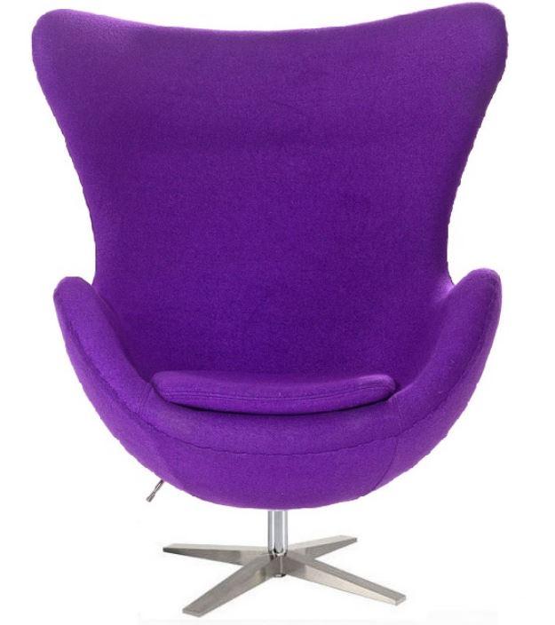 Кресло Эгг (Egg), мягкое, цвет фиолетовый