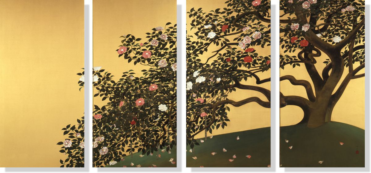 Репродукция модульной картины триптих «Цветущее дерево» 
