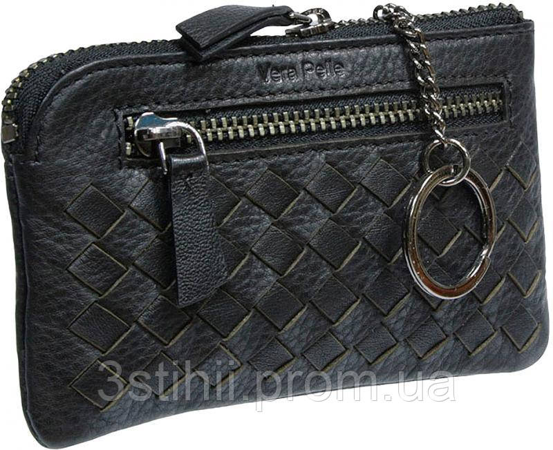 

Ключница кожаная Tony Perotti Timone Intrecciato 12002-Ti nero Черная, Черный