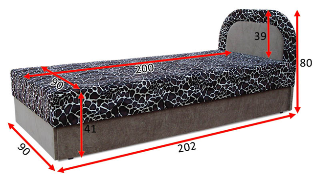 Кровать полуторная Ривьера 90х200