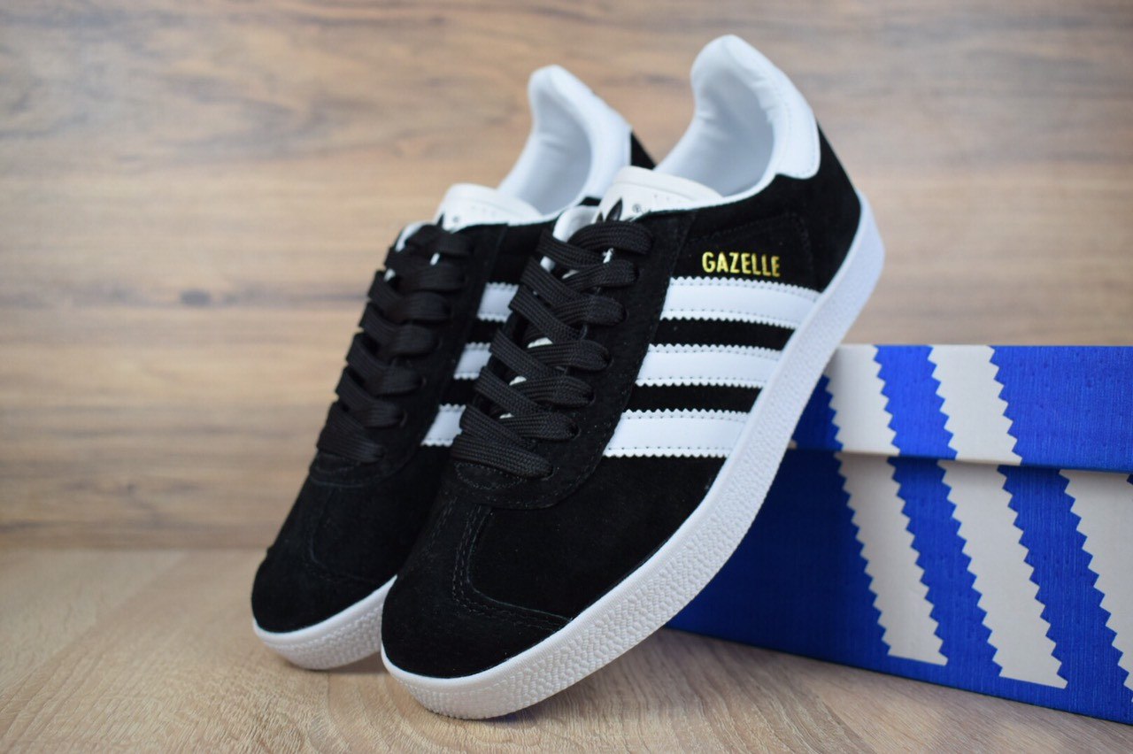 Женские кроссовки Adidas Gazelle (2842) Черные, цена 990 грн., купить в  Киеве — Prom.ua (ID#1011923280)