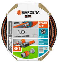 

Шланг Gardena Flex 9x9 (1/2") 20 м: комплект