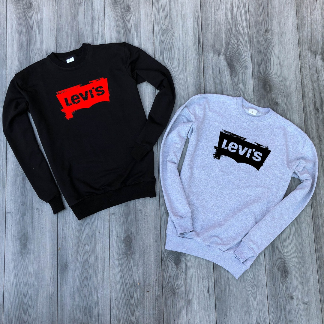 

Мужская кофта с принтом Levis. Модный мужской свитшот.