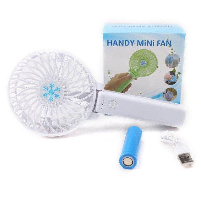 

Ручной портативный вентилятор трансформер handy mini fan с аккумулятором 18650, белый