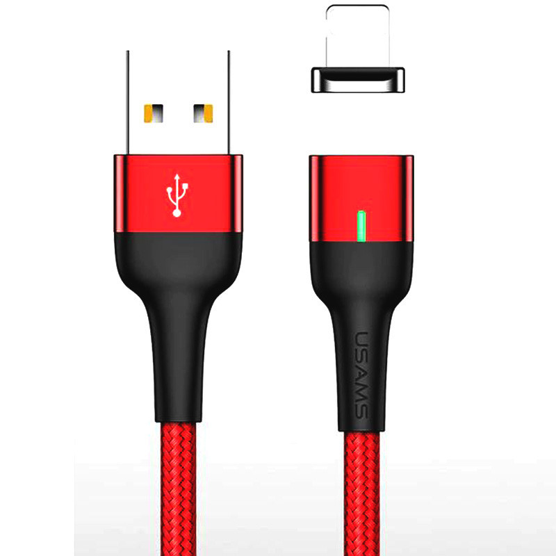 

Кабель USAMS US-SJ326 U28 Magnetic USB to Lightning 1m 2.4A Красный (103495)