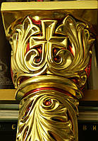 Позолота сусальным золотом резных панно и колонн  иконостаса., фото 6