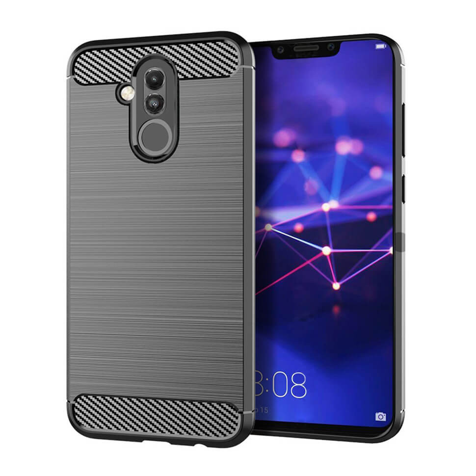 

Чехол Lenuo Carbon Fiber для Huawei Mate 20 Lite Gray, Серый