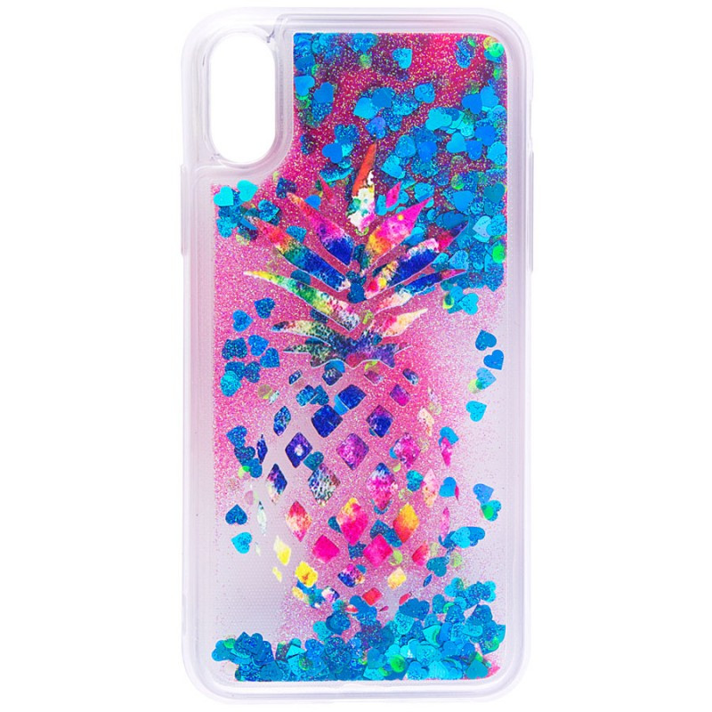 

Стильный чехол Liquid (glitter) для Apple iPhone X (5.8") / XS (5.8"), (20) ананас