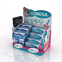 Пластиковая рекламная подставка Corega 🛒 торговая подставка настольная