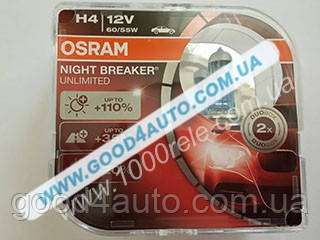 

Лампа H4 60/55W P43t NBU+110% unlimited HD(Osram) 64193 NBU