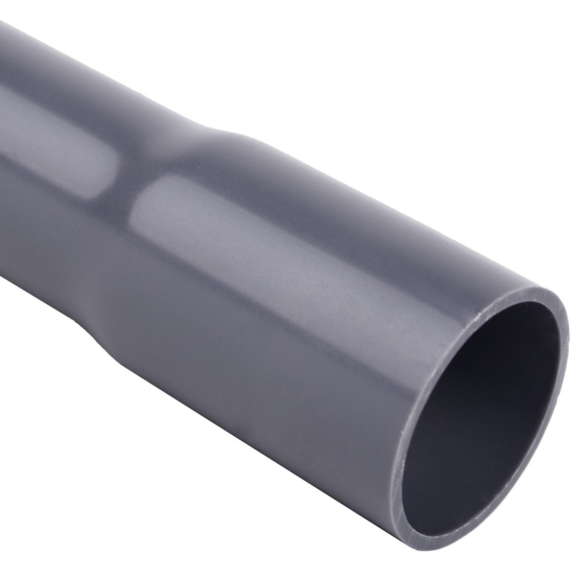 Труба жорстка 750N/5см з раструбом для з'єднання; Ø16мм; ПВХ;; довжина 3м; t застосування -25+60 °с; темно-сіра; Упаковка 30 м
