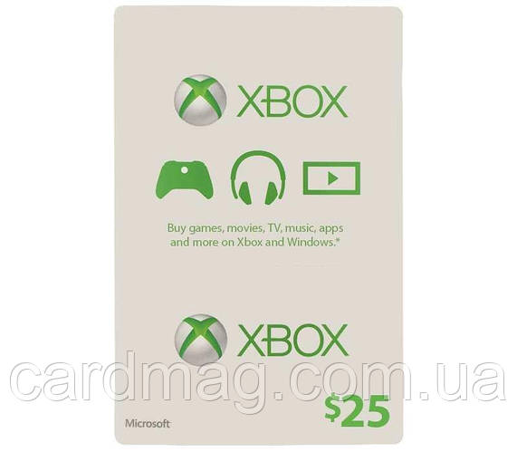 Подарочная карта Xbox Live Gift Card на сумму 25 usd, US-регион, цена 750  грн., купить в Киеве — Prom.ua (ID#1017037839)