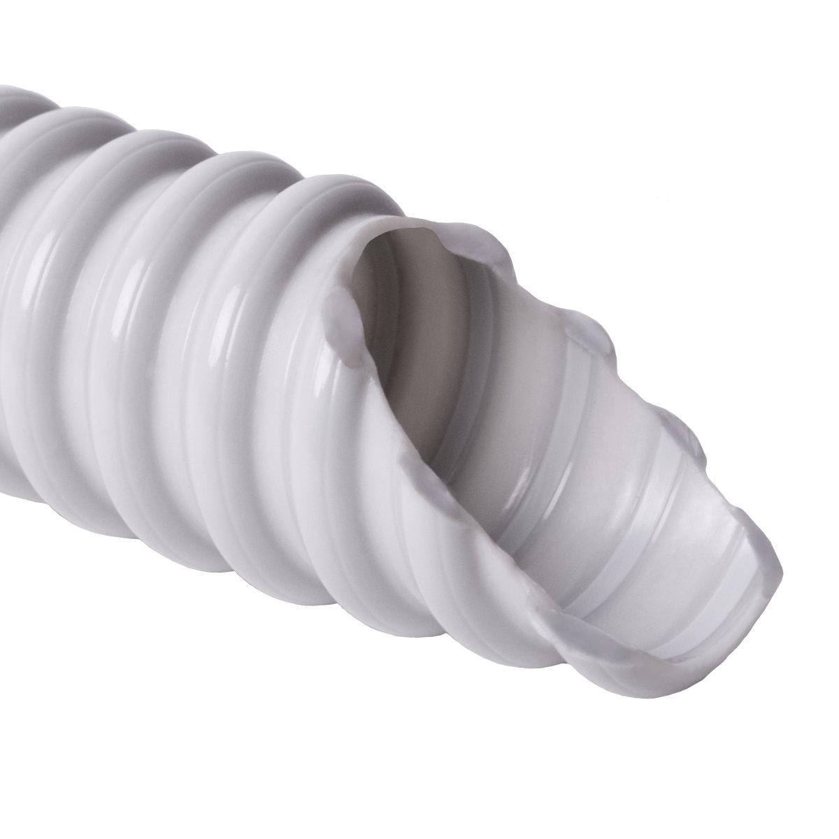 Труба гофрована електромонтажна армована спираллю SPIROFLEX самозагасаюча; 320 N/5см / 5 см; Ø16мм; твердий ПВХ; світло-сіра