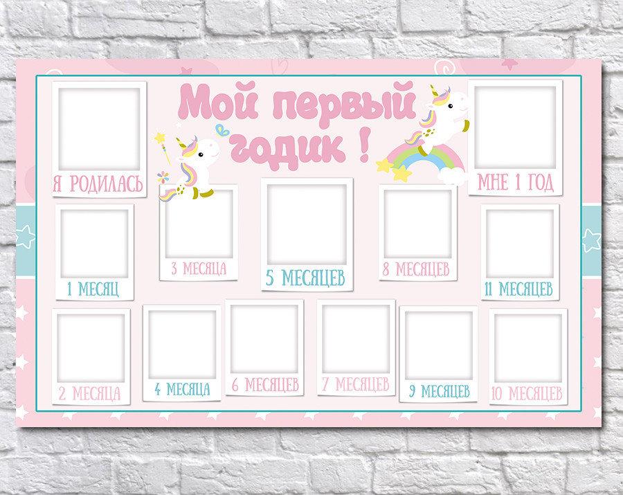 

Плакат 12 месяцев Единороги №2 75х120 см