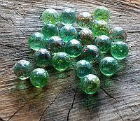 Камені для декору прозорі кульки з вкрапленнями d 1,5 см, 140 гр