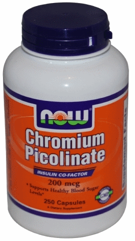 

Пиколинат Хрома, Now Foods, Chromium Picolinate 200 mcg, 250 капсул