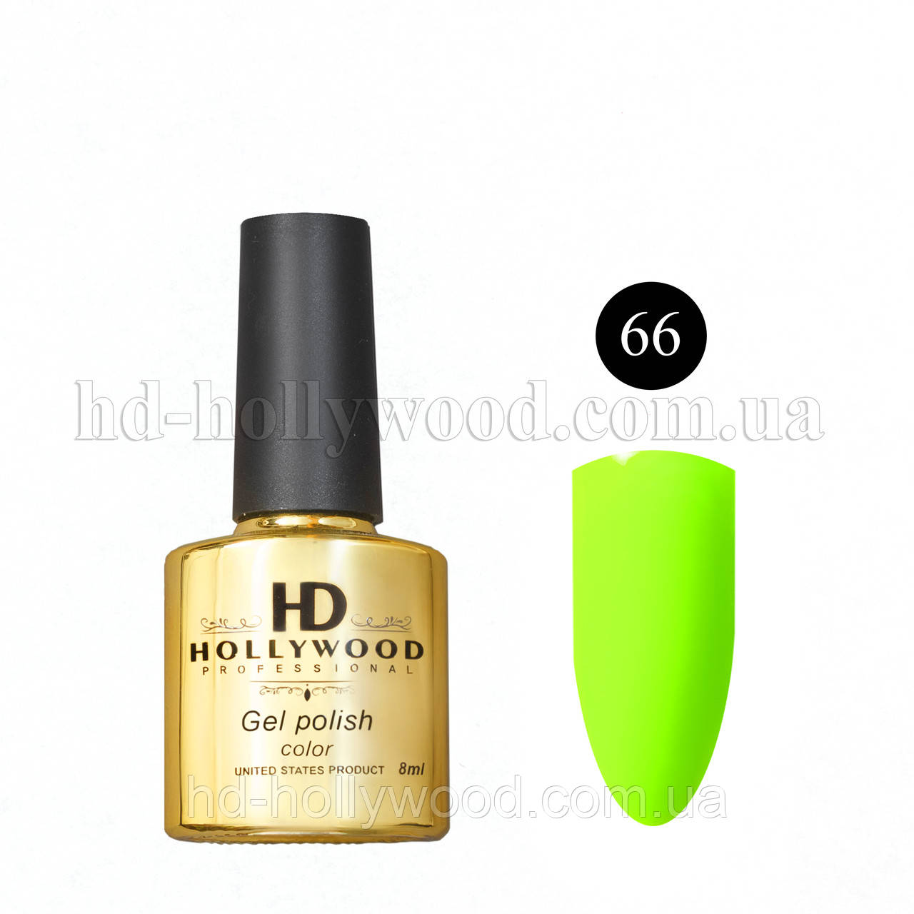 

Гель лак 66 Неоновый Зеленый Полупрозрачный HD Hollywood 8 ml