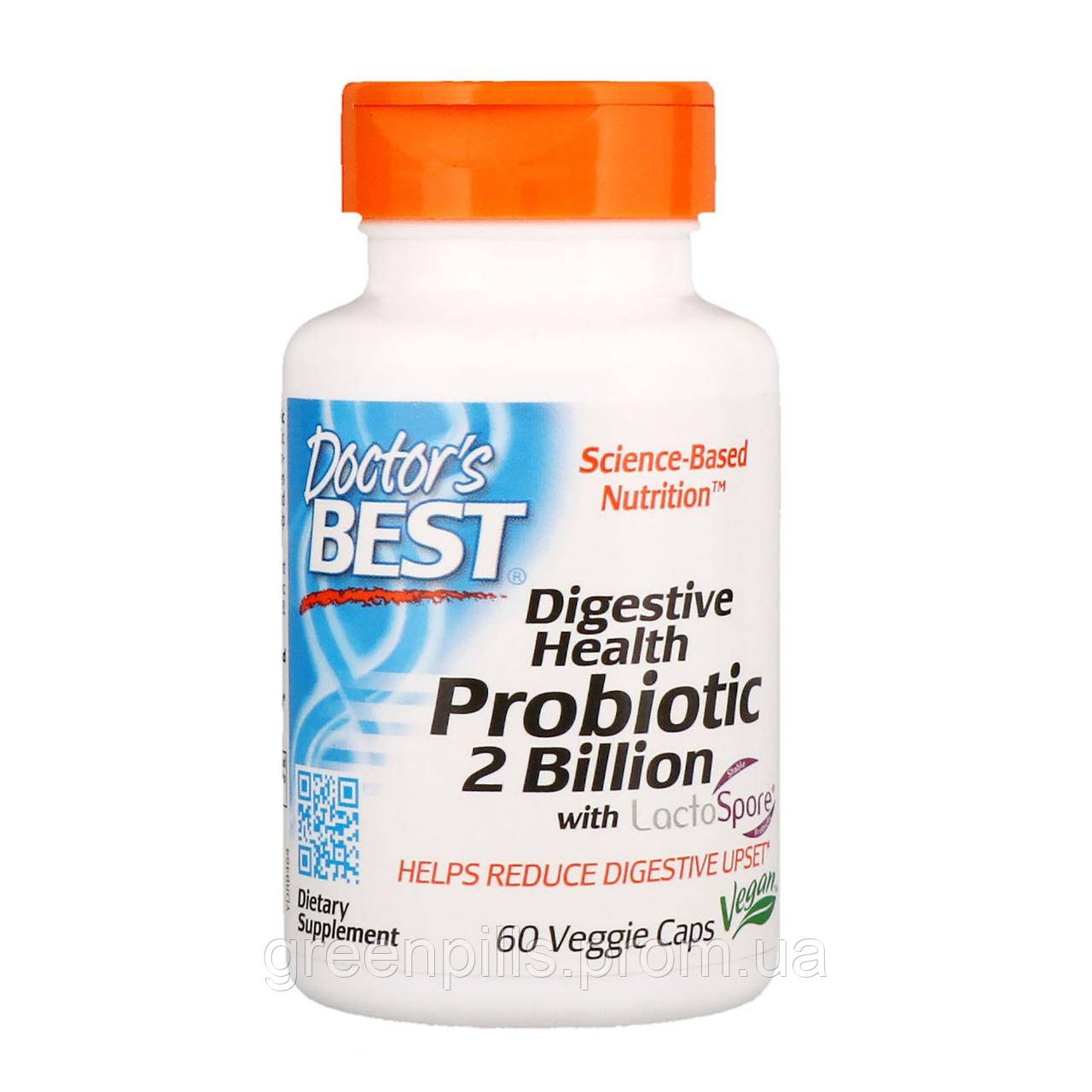 

Пробиотики, Probiotic 2 Billion, Doctor's Best, 60 капсул