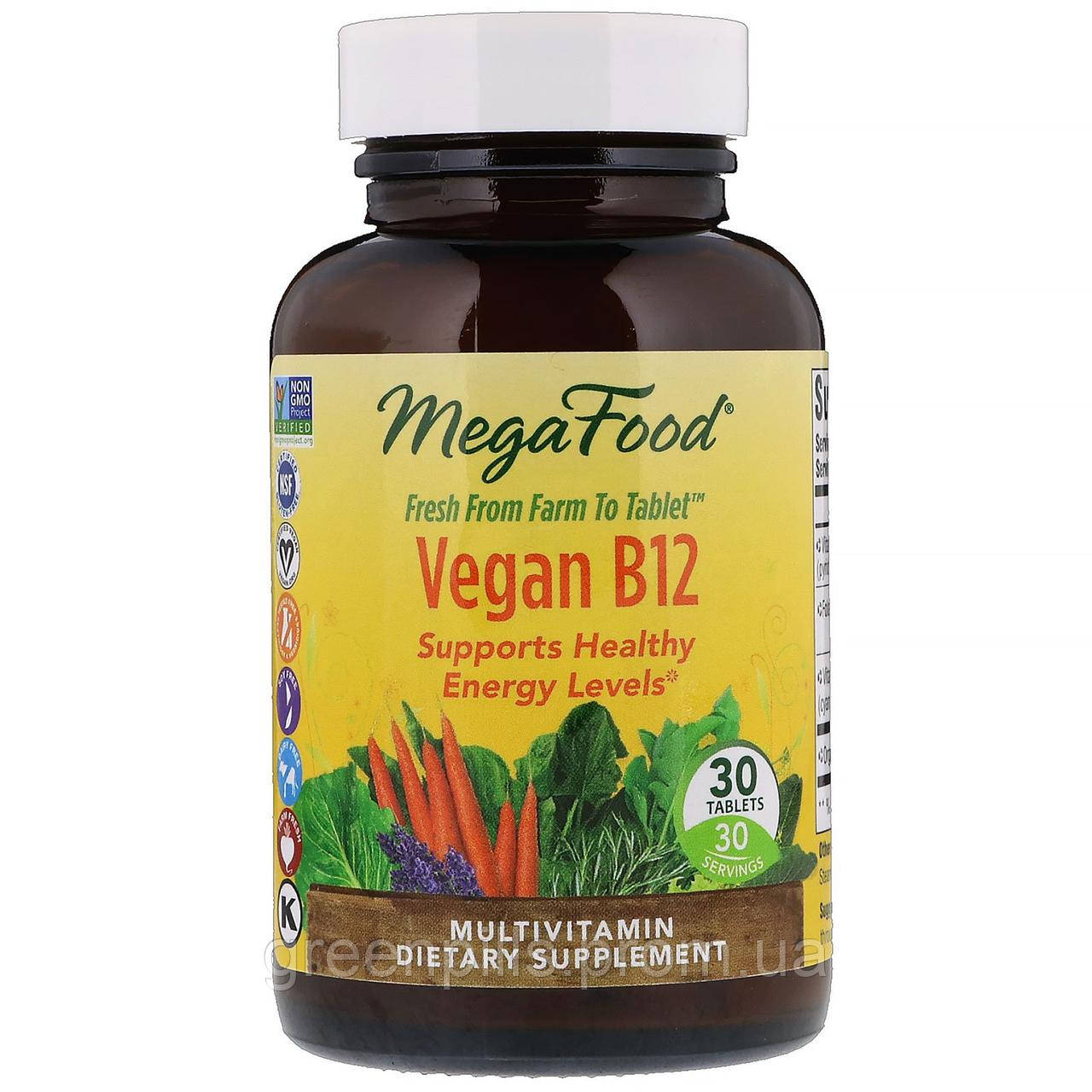 

MegaFood, Vegan B12, 30 Tablets