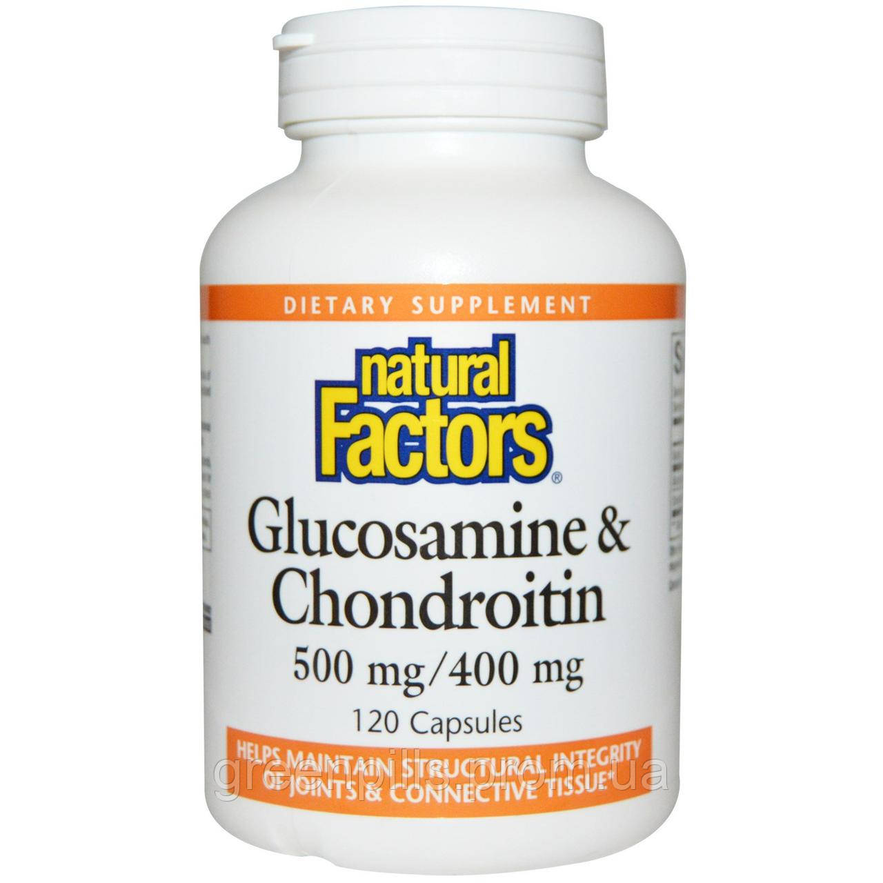 

Natural Factors, Glucosamine & Chondroitin, 500 mg/400 mg, 120 Capsules