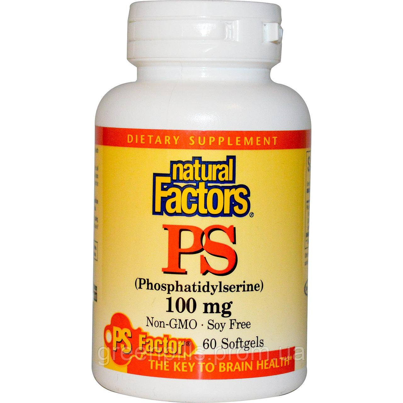 

Natural Factors, PS (Phosphatidylserine), 100 mg, 60 Softgels