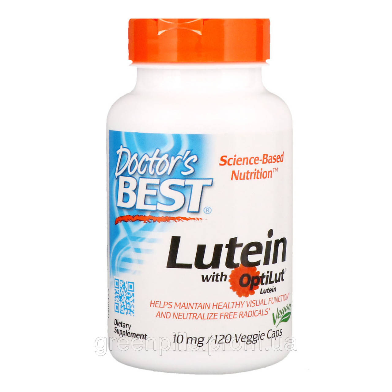 

Лютеин, Lutein with OptiLut, Doctors Best, 10 мг, 120 капсул