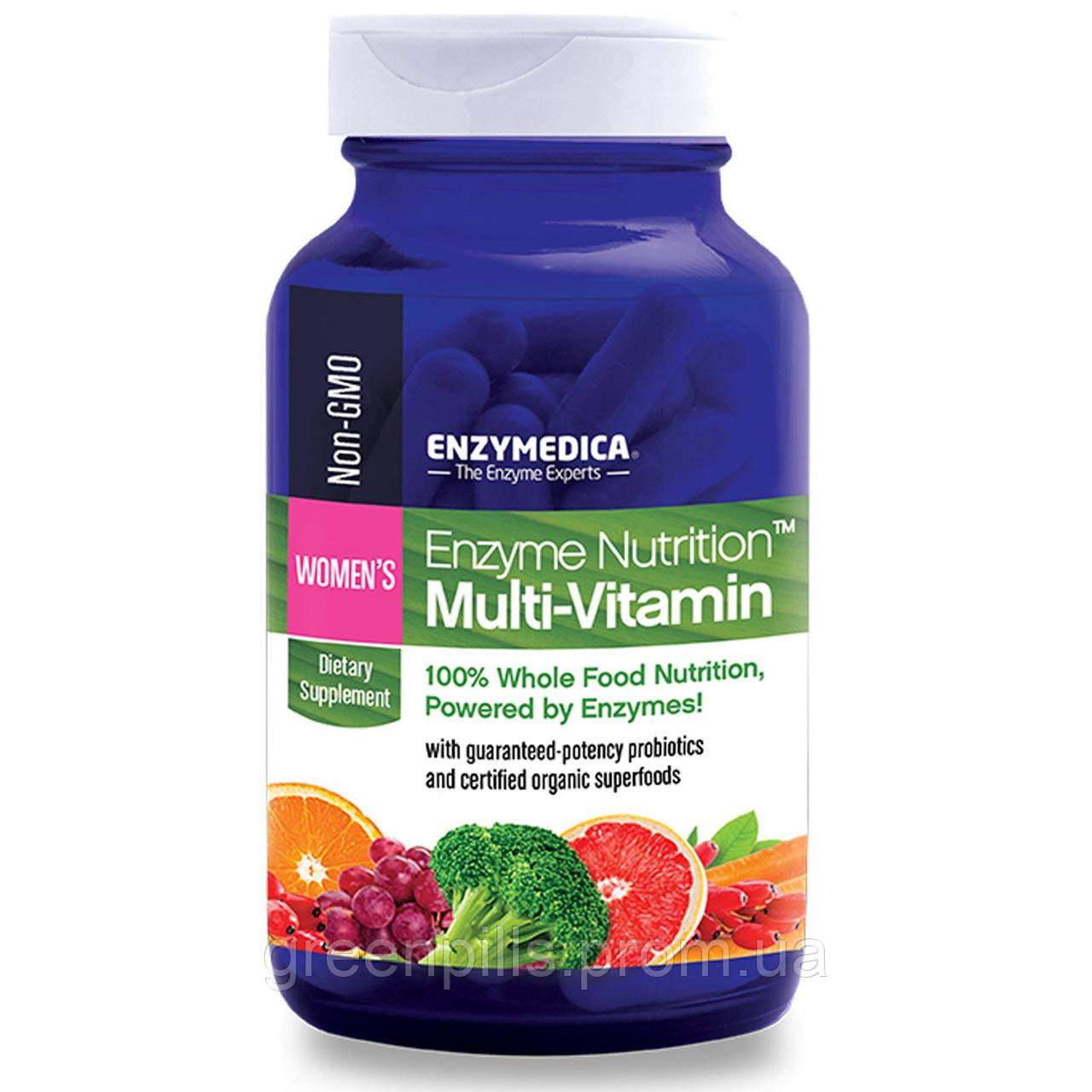 

Ферменты и мультивитамины для женщин, Enzyme Nutrition Multi-Vitamin, Enzymedica, 120 капсул